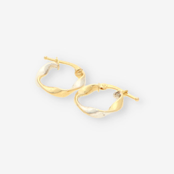 Pendientes aro oro bl. y amarillo 2