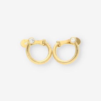 Pendientes aro oro brillantes PUIGDORIA