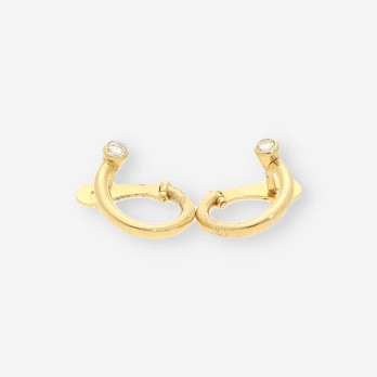 Pendientes aro oro brillantes PUIGDORIA 2