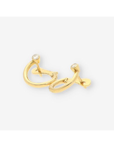 Pendientes aro oro brillantes PUIGDORIA