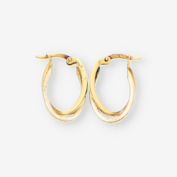 Pendientes oro bl y oro amarillo