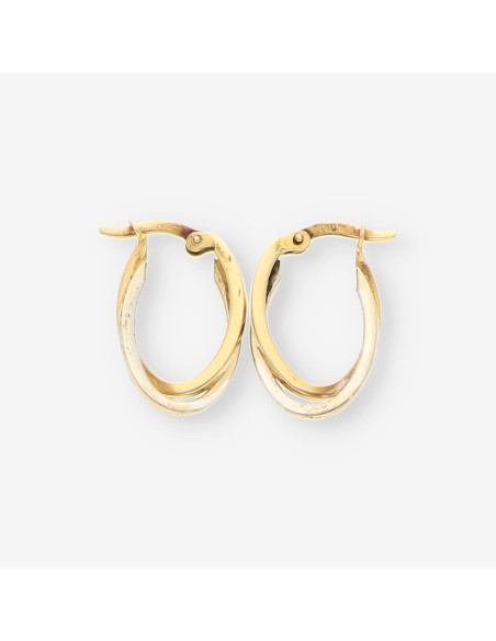 Pendientes oro bl y oro amarillo
