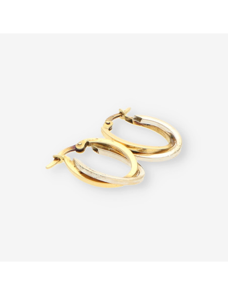 Pendientes oro bl y oro amarillo