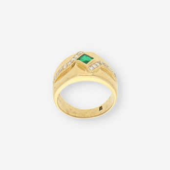 Anillo zafiro oro y brillantes 2