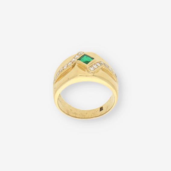 Anillo zafiro oro y brillantes