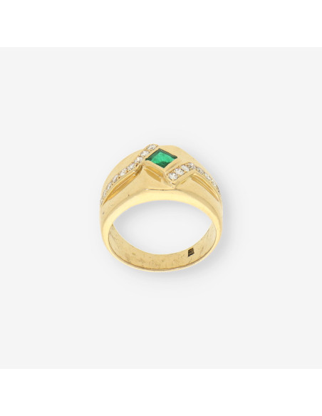 Anillo zafiro oro y brillantes