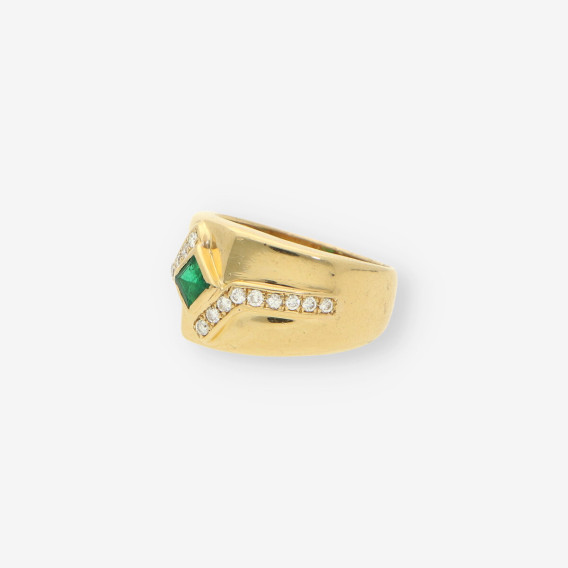 Anillo zafiro oro y brillantes