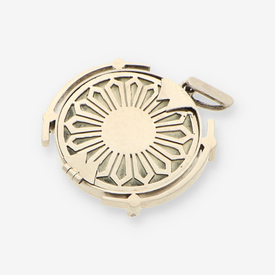 Medalla oro blanco esmalte y bri