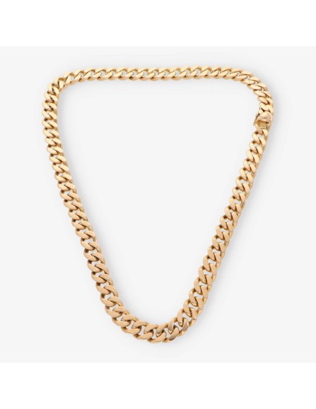 Cadena barbada maciza 63cm en oro rosa 18kt