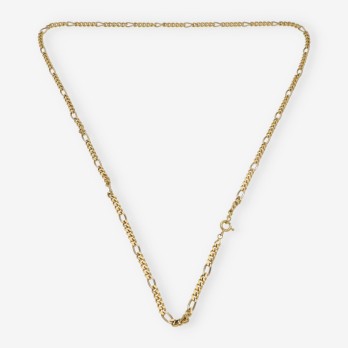 Cadena barbada alterna 5x1 68.5cm en oro 18kt