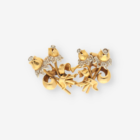 Pendientes-Aguja antiguos oro y diamante