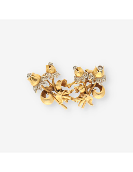 Pendientes-Aguja antiguos oro y diamante