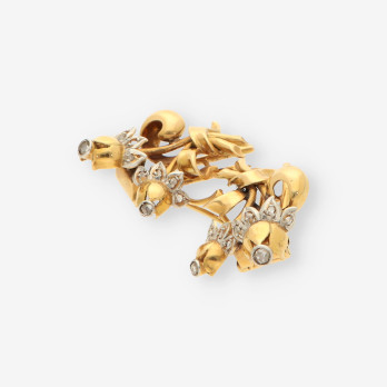 Pendientes-Aguja antiguos oro y diamante 2