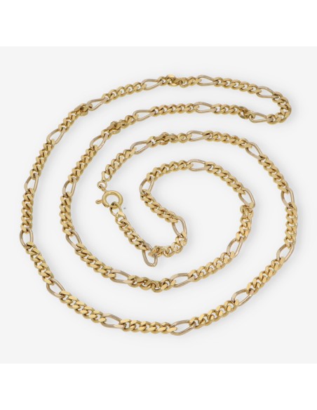 Cadena barbada alterna 5x1 68.5cm en oro 18kt