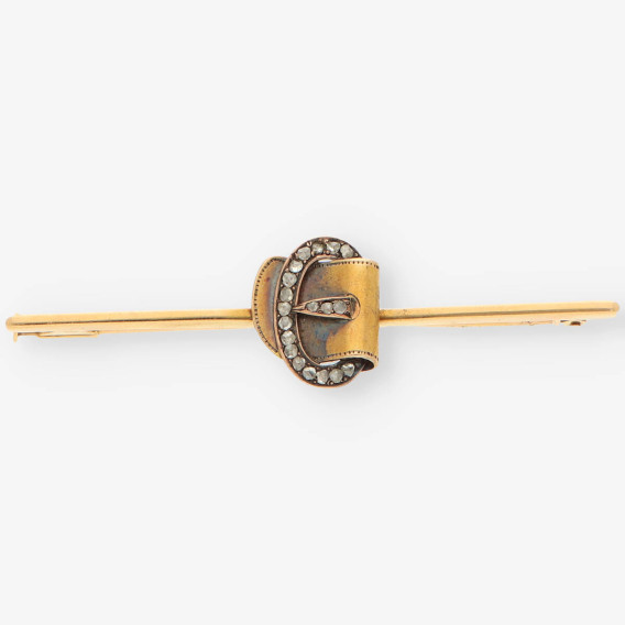 Pasador corbata oro y diamantes