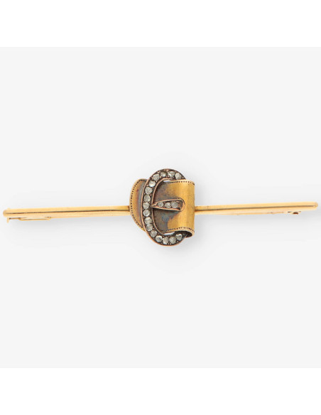 Pasador corbata oro y diamantes