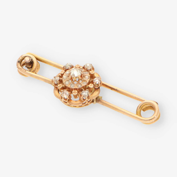 Aguja Vintage oro y diamantes