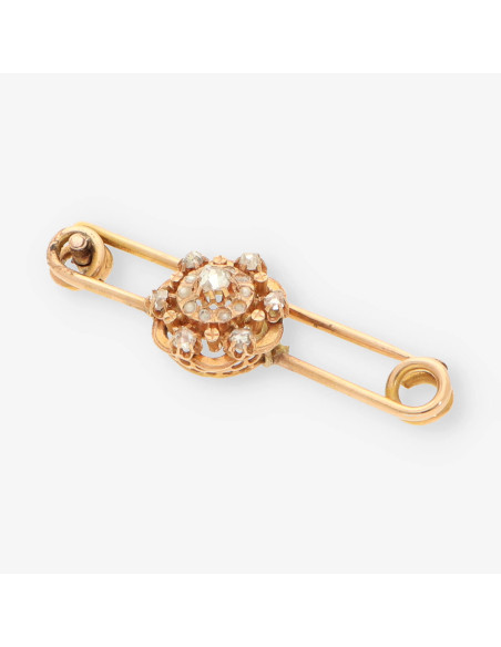 Aguja Vintage oro y diamantes