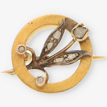 Broche vintage oro y diamantes
