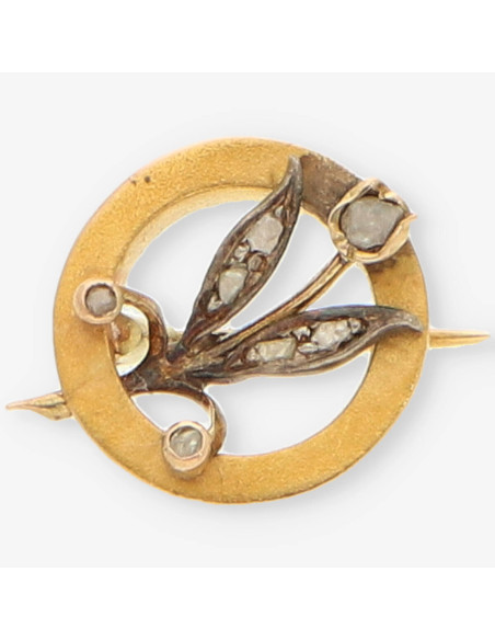 Broche vintage oro y diamantes