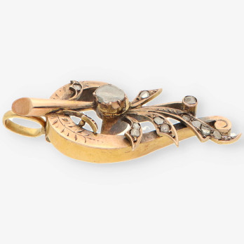 Colgante vintage oro y diamantes 2