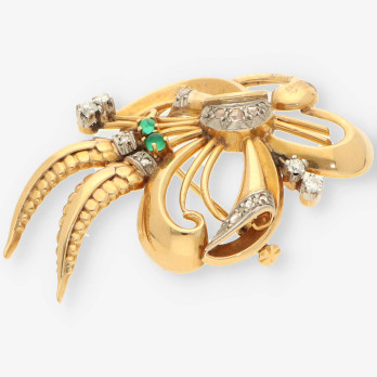 Broche oro esmeralda y bri 2