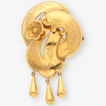 Broche con flor oro