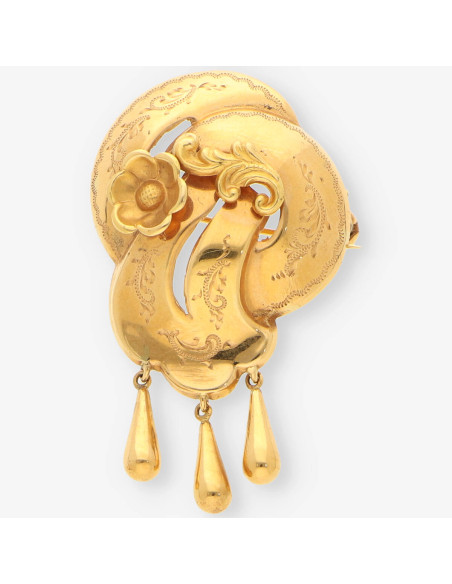 Broche con flor oro