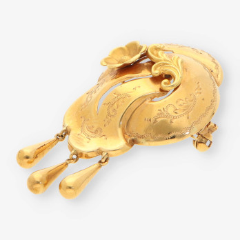 Broche con flor oro 2