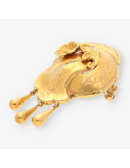 Broche con flor oro
