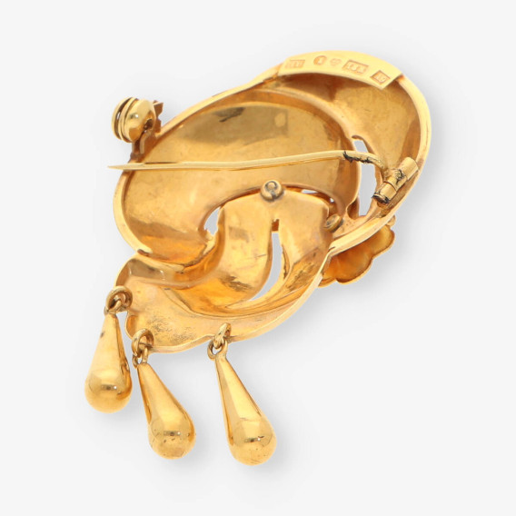 Broche con flor oro