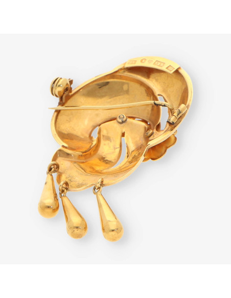Broche con flor oro