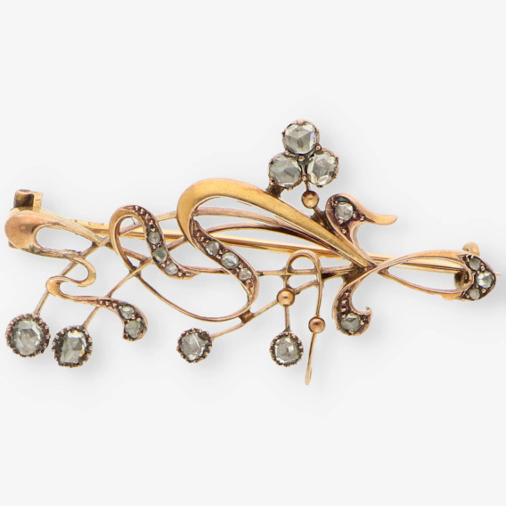 Broche vintage oro y diamantes