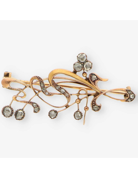 Broche vintage oro y diamantes