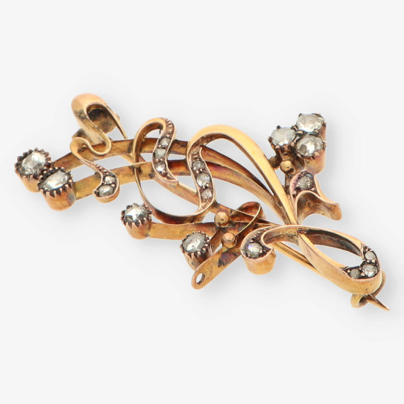 Broche vintage oro y diamantes