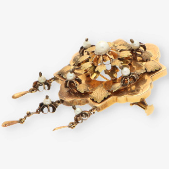 Broche antiguo oro y perlas 2