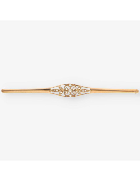 Aguja Vintage, oro y diamantes