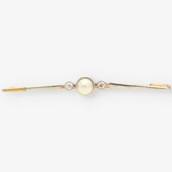 Aguja oro y diamantes