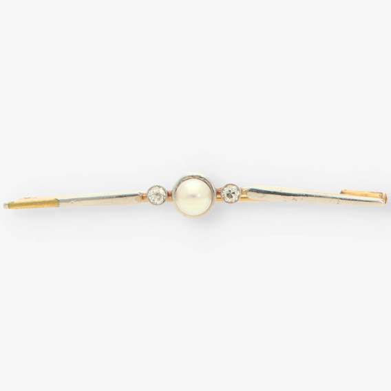 Aguja oro y diamantes