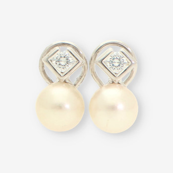 Pendientes tu y yo oro bl. y brillantes