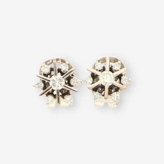 Pendientes oro blanco y brilllantes