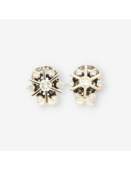 Pendientes oro blanco y brilllantes