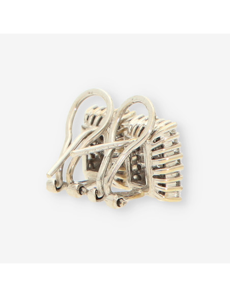 Pendientes oro blanco y bri