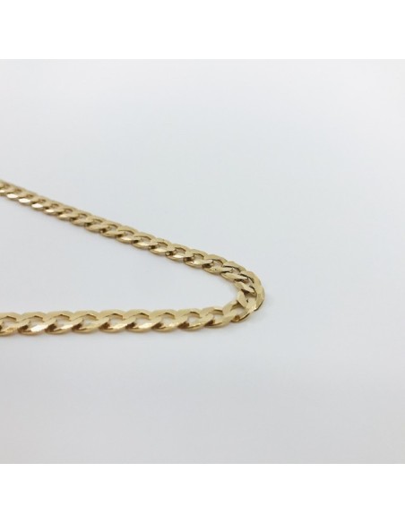 Cadena barbada plana en oro 18kt