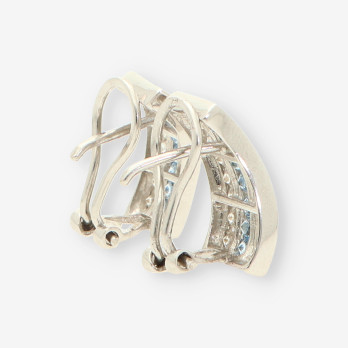 Pendientes oro blanco y circonitas 2