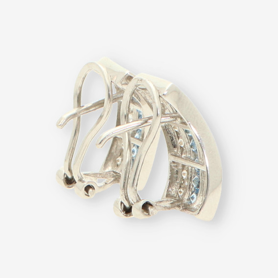 Pendientes oro blanco y circonitas