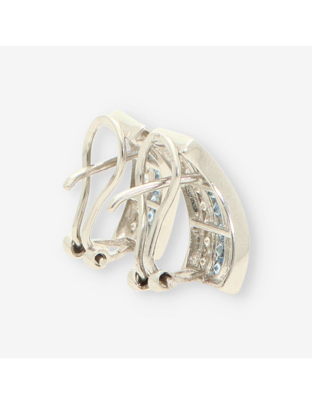 Pendientes oro blanco y circonitas