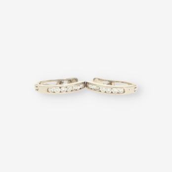 Pendientes oro blanco y circonitas