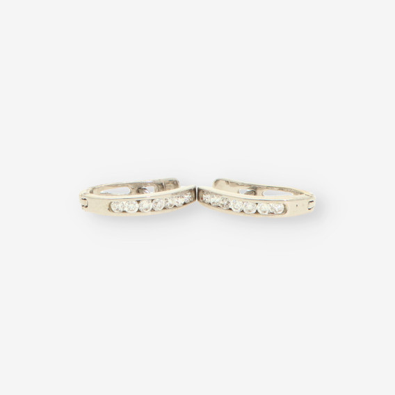 Pendientes oro blanco y circonitas
