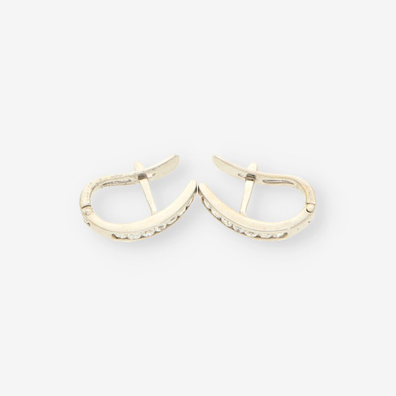 Pendientes oro blanco y circonitas